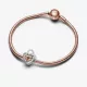Charm oro rosa Candado Corazón Divisible en Dos Tonos - 782505C00