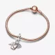 Charm Colgante Triple oro rosa Llave, Candado & Corazón en Dos Tonos - 782506C01
