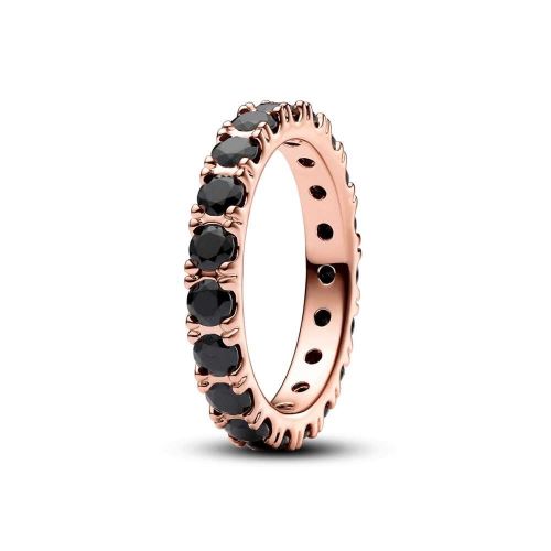 Anillo en oro rosa Eternity Fila Negra Brillante - 180050C02-52