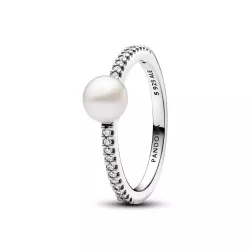 Anell de plata Perla Cultivada i Pavé - 193158C01-52